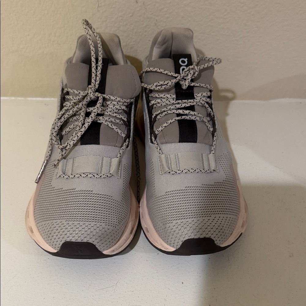 On Running Light Gray and Black Women's Athletic Shoes